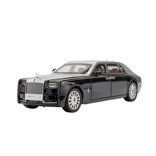 1 18 Für Rolls-Royce Phantom Starlight Dach Legierung Modell Auto Spielzeug Druckguss Sound Und Licht Auto Druckgussmodelle Motorfahrzeuge(Black Silver) von DUEVEL