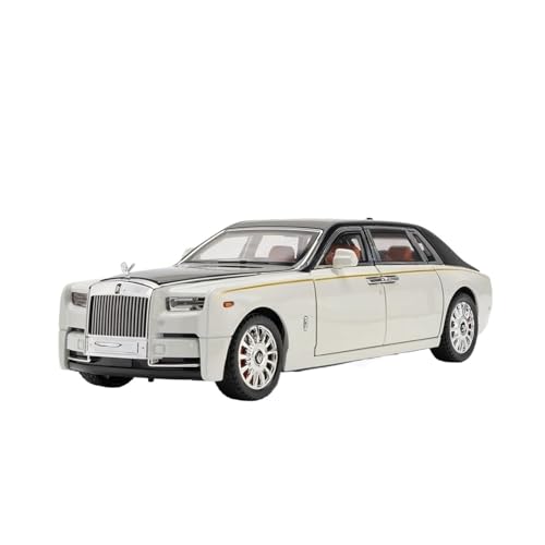 1 18 Für Rolls-Royce Phantom Starlight Dach Legierung Modell Auto Spielzeug Druckguss Sound Und Licht Auto Druckgussmodelle Motorfahrzeuge(White Black) von DUEVEL