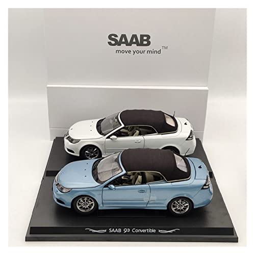 1 18 Für SAAB 93 9-3 Cabrio Druckguss-Legierung Sportwagen Modell Statische Simulation Fahrzeug Sammlerstück Druckgussmodelle Motorfahrzeuge(2pcs(Blue and White)) von DUEVEL