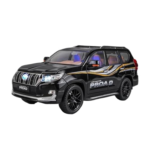 1 18 Für Toyota Prado SUV Legierung Automodell Druckguss Metall Modell Simulation Sound Und Licht Spielzeug Druckgussmodelle Motorfahrzeuge(Schwarz) von DUEVEL