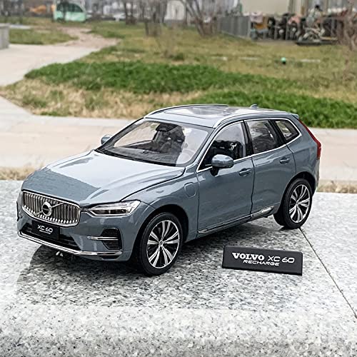 1 18 Für Volvo Recharge XC60 2022 SUV Simulation Diecast Alloy Car Model Collection Ornament Display Druckgussmodelle Motorfahrzeuge(Titanium) von DUEVEL