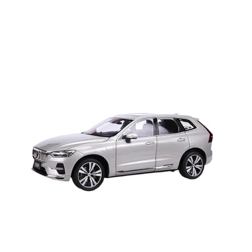 1 18 Für Volvo XC60 2022 SUV Druckguss Legierung Auto Modell Sammlung Ornamente Display Druckgussmodelle Motorfahrzeuge(Silber) von DUEVEL