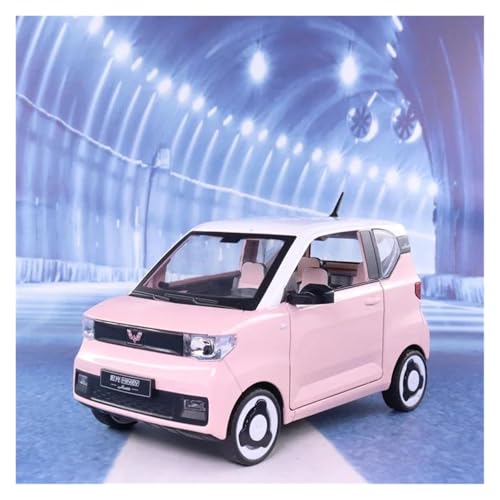 1 18 Für Wuling Macaron Mini Elektroauto Legierung Modell Simulation Fahrzeug Modell Sammlung Sound Und Licht Spielzeug Druckgussmodelle Motorfahrzeuge(Rot) von DUEVEL