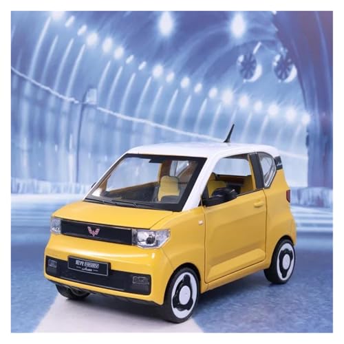 1 18 Für Wuling Macaron Mini Elektroauto Legierung Modell Simulation Fahrzeug Modell Sammlung Sound Und Licht Spielzeug Druckgussmodelle Motorfahrzeuge(Yellow) von DUEVEL