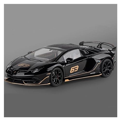 1 18 Simulationsmodellauto Für Aventadors SVJ 63 Sportwagenmodell Druckgussmodell Sound- Und Lichtornamente Druckgussmodelle Motorfahrzeuge(Schwarz) von DUEVEL