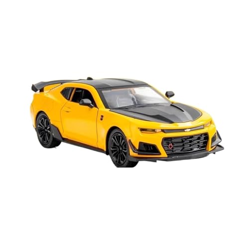 1 24 Chevrolet Camaro Druckguss-Legierung Modell Mini Auto Fahrzeug Sound Und Licht Pull Back Sammlung Spielzeug Geschenk Druckgussmodelle Motorfahrzeuge(Yellow) von DUEVEL