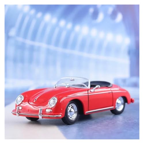 1 24 F Zufällige Porsche 356A Speedster Simulation Auto Legierung Modell Auto Miniatur Modell Display Druckgussmodelle Motorfahrzeuge(Rot) von DUEVEL