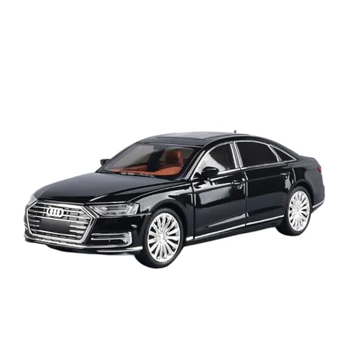 1 24 Für Audi A8 Legierung Druckguss Modell Auto Auto Skala Modell Sound Und Licht Spielzeug Druckgussmodelle Motorfahrzeuge(Schwarz) von DUEVEL