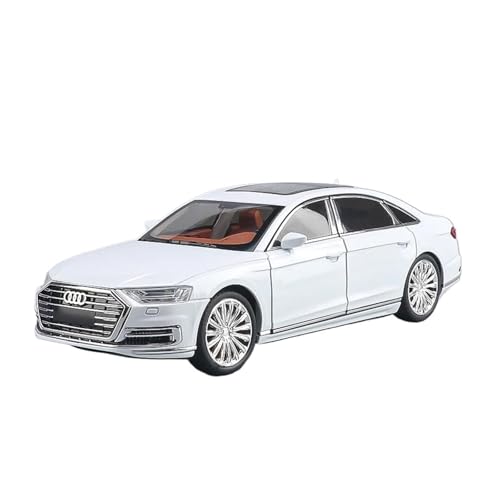 1 24 Für Audi A8 Legierung Druckguss Modell Auto Auto Skala Modell Sound Und Licht Spielzeug Druckgussmodelle Motorfahrzeuge(Weiß) von DUEVEL