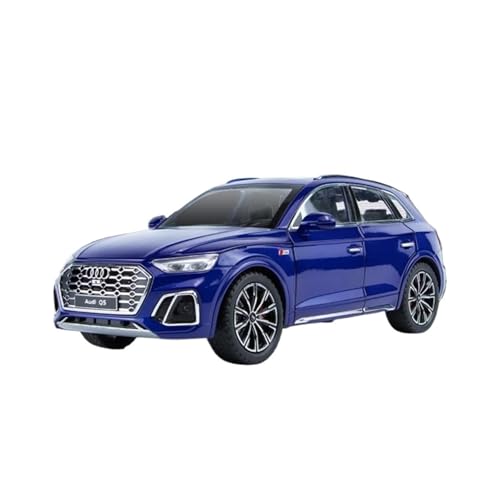 1 24 Für Audi Q5 SUV Druckguss Auto Legierung Auto Modell Metall Öffnende Spielzeug Simulation Sound Und Licht Geschenk Druckgussmodelle Motorfahrzeuge(Blau) von DUEVEL