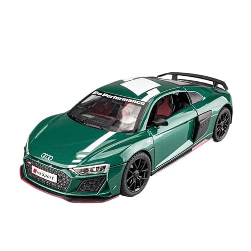 1 24 Für Audi R8 V10 Legierung Modell Auto Miniatur Supercar Metall Fahrzeug Chidren Jungen Hot Toys Druckgussmodelle Motorfahrzeuge(Grün) von DUEVEL