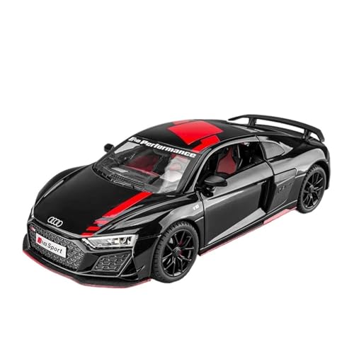 1 24 Für Audi R8 V10 Legierung Modell Auto Miniatur Supercar Metall Fahrzeug Chidren Jungen Hot Toys Druckgussmodelle Motorfahrzeuge(Schwarz) von DUEVEL