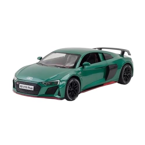 1 24 Für Audi R8 V10 Plus Legierung Sportwagen Modell Druckguss Metall Spielzeug Rennwagen Sound Und Licht Druckgussmodelle Motorfahrzeuge(Green B) von DUEVEL