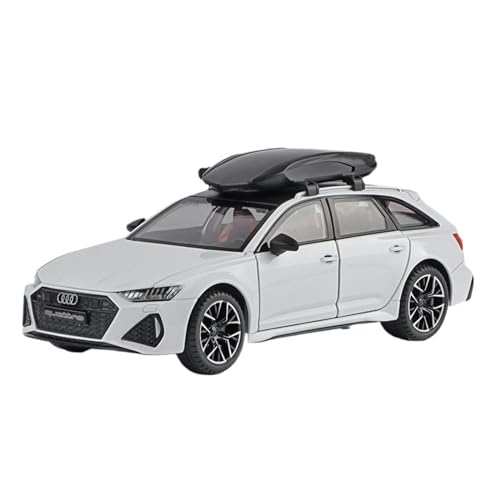 1 24 Für Audi RS6 Quattro Legierung Modellauto Miniatur Supercar Metall Fahrzeug Kinder Jungen Hot Toys Druckgussmodelle Motorfahrzeuge(Weiß) von DUEVEL