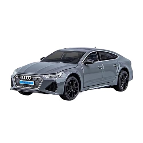 1 24 Für Audi RS7 Coupe Maßstab Druckguss Auto Metall Spielzeug Modell Sound Und Licht Ornamente Druckgussmodelle Motorfahrzeuge(Grau) von DUEVEL