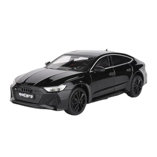 1 24 Für Audi RS7 Coupe Maßstab Druckguss Auto Metall Spielzeug Modell Sound Und Licht Ornamente Druckgussmodelle Motorfahrzeuge(Schwarz) von DUEVEL