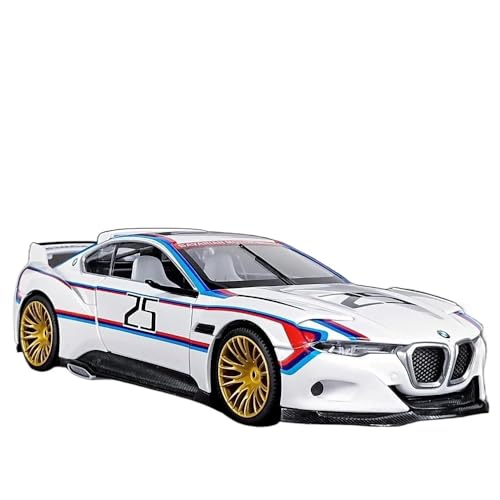 1 24 Für BMW M4 GT3 Legierung Sportwagen Modell Druckguss Metall Rennwagen Simulation Sound Und Sammlung Spielzeug Druckgussmodelle Motorfahrzeuge(White) von DUEVEL