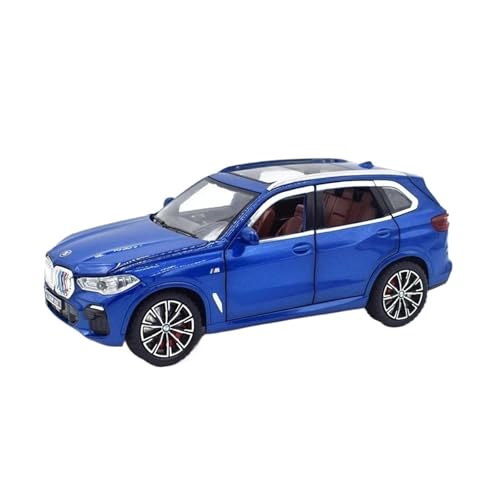 1 24 Für BMW X5 Automodell Sound Und Licht Pull Back Offroad-SUV-Sammlung Geschenk Aus Diecast Druckgussmodelle Motorfahrzeuge(Blau) von DUEVEL