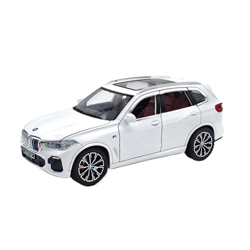 1 24 Für BMW X5 Automodell Sound Und Licht Pull Back Offroad-SUV-Sammlung Geschenk Aus Diecast Druckgussmodelle Motorfahrzeuge(Weiß) von DUEVEL