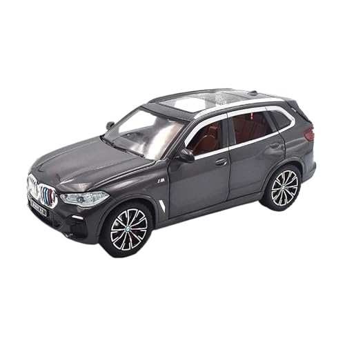 1 24 Für BMW X5 Legierung Modell Auto SUV Miniatur Druckguss Maßstab Fahrzeug Modell Sound Und Licht Spielzeug Druckgussmodelle Motorfahrzeuge(Grau) von DUEVEL