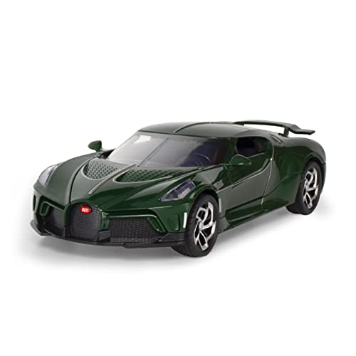 1 24 Für Bugatti La Voiture Noire Legierung Auto Metall Sammlung Modellauto Sound and Light Druckgussmodelle Motorfahrzeuge(Grün) von DUEVEL