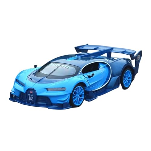 1 24 Für Bugatti Vision GT Legierung Auto Druck Druck Spielzeug Auto Modell Sound Und Licht Ziehen Auto Spielzeug Druckgussmodelle Motorfahrzeuge(Blau) von DUEVEL