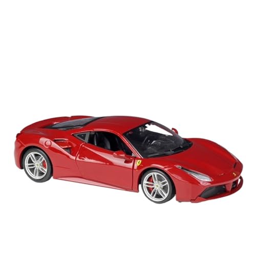 1 24 Für Ferrari 488 GTB Legierung Auto Druckguss Spielzeug Auto Modell Ziehen Auto Spielzeug Geschenke Sammlung Druckgussmodelle Motorfahrzeuge(Red 1) von DUEVEL