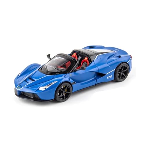 1 24 Für Ferrari LaFerrari Legierung Cabrio Sportwagen Modell Simulation Sound Und Licht Geschenk Druckgussmodelle Motorfahrzeuge(Open Blue) von DUEVEL