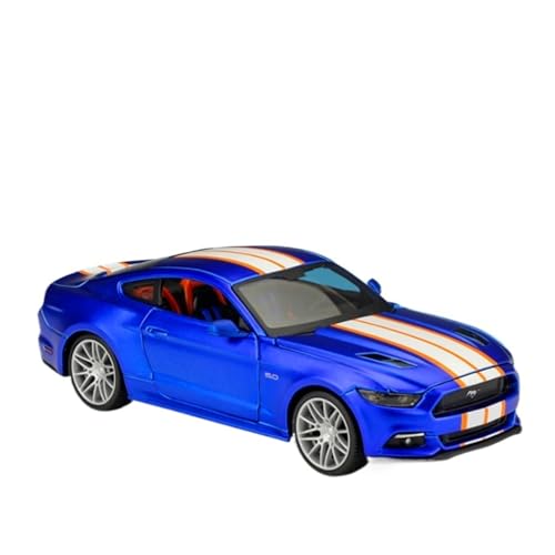 1 24 Für Ford Mustang GT 2015 Legierung Statisches Druckgussautomodell Deluxe Edition Druckgussmodelle Motorfahrzeuge(Blau) von DUEVEL