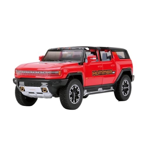 1 24 Für Hummer SUV Legierung Modell Auto Miniatur Supercar Metall Fahrzeug Chidren Jungen Hot Toys Druckgussmodelle Motorfahrzeuge(Convertible Red) von DUEVEL