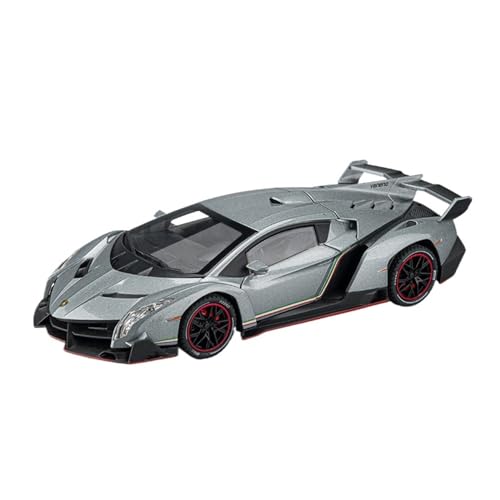 1 24 Für Lamborghinis Veneno Alloy Car Diecasts Toy Car Model Sound and Light Toys Collection Druckgussmodelle Motorfahrzeuge(Titanium) von DUEVEL