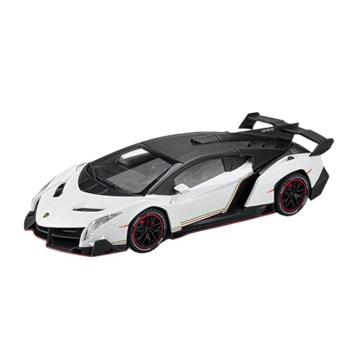 1 24 Für Lamborghinis Veneno Alloy Car Diecasts Toy Car Model Sound and Light Toys Collection Druckgussmodelle Motorfahrzeuge(Weiß) von DUEVEL