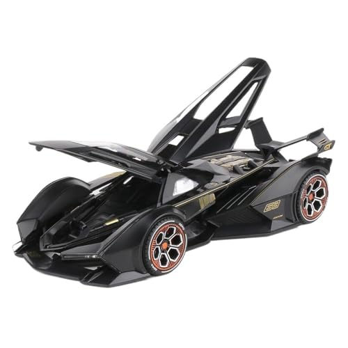 1 24 Für Lambos V12 GT Legierung Modell Auto Miniatur Supercar Metall Fahrzeug Chidren Jungen Hot Toys Druckgussmodelle Motorfahrzeuge(Schwarz) von DUEVEL