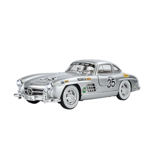 1 24 Für Mercedes-Benz 300SL Latte Simulation Legierung Sound Und Licht Spielzeug Sammlung Ornamente Druckgussmodelle Motorfahrzeuge(Silber) von DUEVEL