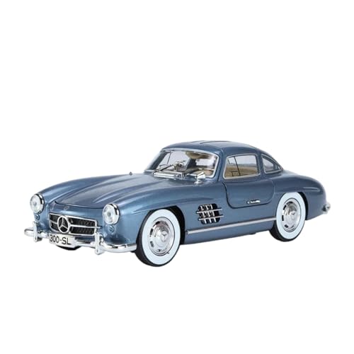 1 24 Für Mercedes Benz 300SL Legierung Auto Modell Druckguss Metall Modell Simulation Modell Mit Sound Und Licht Druckgussmodelle Motorfahrzeuge(Blue A) von DUEVEL