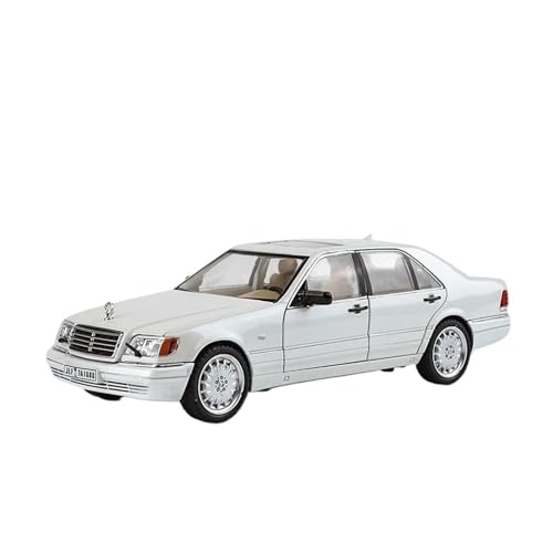 1 24 Für Mercedes Benz W140 320 SEL Limousine Legierung Diecast Modell Auto Sound Und Licht Desktop Dekoration Druckgussmodelle Motorfahrzeuge(Weiß) von DUEVEL