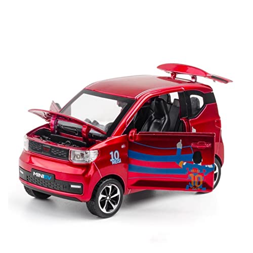 1 24 Für Mini EV Graffiti Version Legierung Diecast Automodell Für Kinderspielzeug Für Mit Licht Druckgussmodelle Motorfahrzeuge(Rot) von DUEVEL