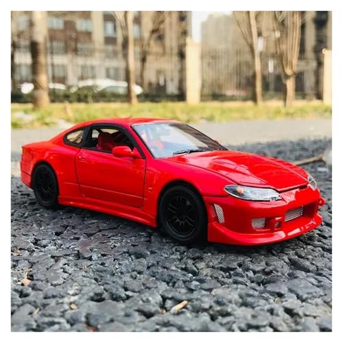 1 24 Für Nissan Silvia S15 Sportwagenmodell Simulation Druckgussmetall Rennwagen Modell Sammlung Spielzeug Druckgussmodelle Motorfahrzeuge(Rot) von DUEVEL