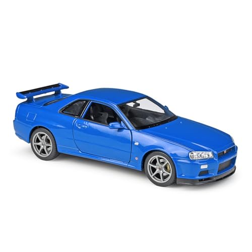 1 24 Für Nissan Skyline GT-R R34 Miniatur Legierung Die-cast Auto Modell Spielzeug Sammlerstück Replik Druckgussmodelle Motorfahrzeuge(Taglia unica) von DUEVEL