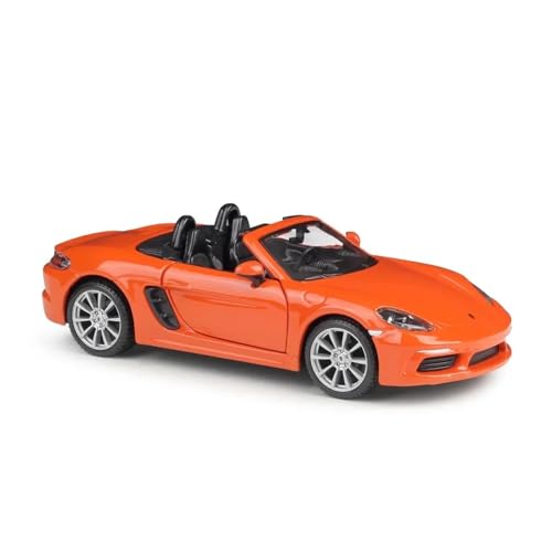 1 24 Für Porsche 718 Boxster Sport Auto Statische Diecast Skala Modell Sammlung Auto Spielzeug Druckgussmodelle Motorfahrzeuge(Orange) von DUEVEL