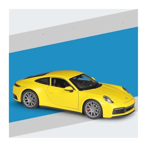 1 24 Für Porsche 911 Carrera 4S Legierung Auto Modell Fahrzeug Sammlung Modell Junge Spielzeug Druckgussmodelle Motorfahrzeuge(Yellow) von DUEVEL