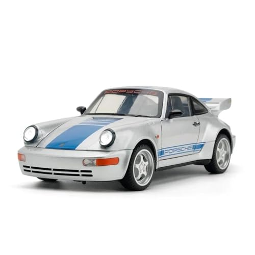 1 24 Für Porsche 964 RS Klassische Sportwagensimulation Metalldruckguss-Modellauto-Sound- Und Lichtsammlung Druckgussmodelle Motorfahrzeuge(Silber) von DUEVEL