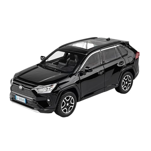 1 24 Für RAV4 SUV Legierung Auto Druckguss Spielzeug Auto Modell Sound Und Licht Zurückziehen Auto Spielzeug Geschenke Druckgussmodelle Motorfahrzeuge(Schwarz) von DUEVEL