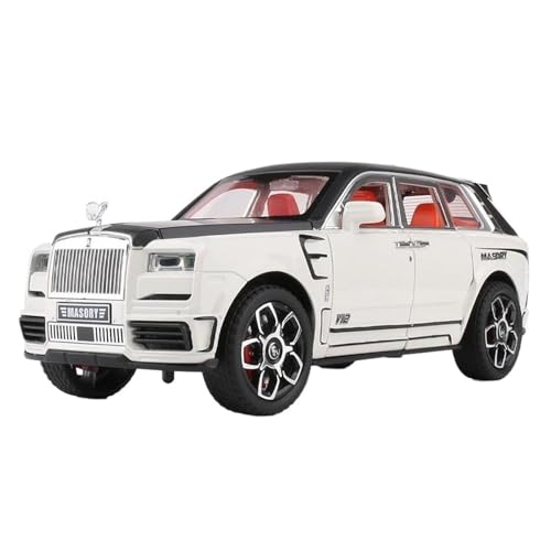 1 24 Für Rolls-Royce Cullinan Mansory Legierung Metall Druckguss Auto Modell Desktop Ornamente Druckgussmodelle Motorfahrzeuge(Weiß) von DUEVEL