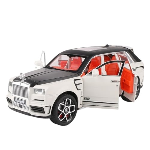 1 24 Für Rolls Royce Cullinan Masory SUV Legierung Automodell Druckguss Metall Spielzeugauto Deluxe Edition Druckgussmodelle Motorfahrzeuge(Weiß) von DUEVEL