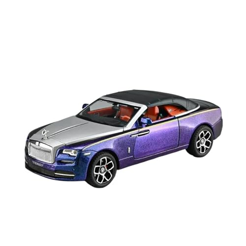 1 24 Für Rolls-Royce Dawn Legierung Automodell Simulation Sound Und Licht Pullback Druckguss Modell Geschenk Druckgussmodelle Motorfahrzeuge(Purple) von DUEVEL