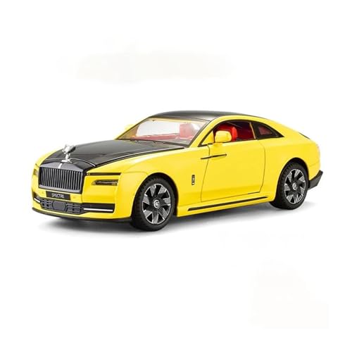 1 24 Für Rolls-Royce Ghost Party Legierung Druckguss Modell Sound Und Licht Pull Back Maßstab Modell Sammeln Druckgussmodelle Motorfahrzeuge(Yellow) von DUEVEL