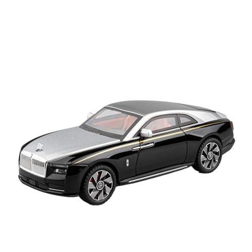 1 24 Für Rolls-Royce Ghost Starlight Dach Druckguss Metallguss Sound Und Licht Auto Spielzeug Fahrzeug Druckgussmodelle Motorfahrzeuge(Schwarz) von DUEVEL