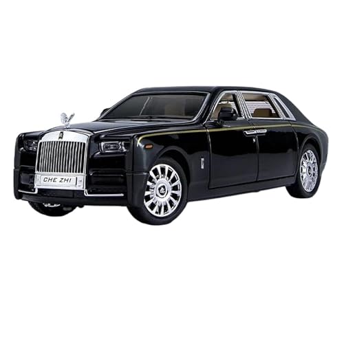 1 24 Für Rolls-Royce Phantom Legierung Auto Modell Diecast Spielzeug Auto Metall Spielzeug Auto Modell Sound Licht Sammlungen Druckgussmodelle Motorfahrzeuge(Schwarz) von DUEVEL