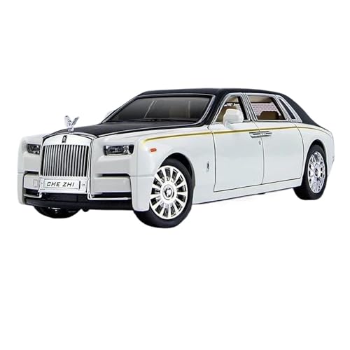 1 24 Für Rolls-Royce Phantom Legierung Auto Modell Diecast Spielzeug Auto Metall Spielzeug Auto Modell Sound Licht Sammlungen Druckgussmodelle Motorfahrzeuge(White) von DUEVEL